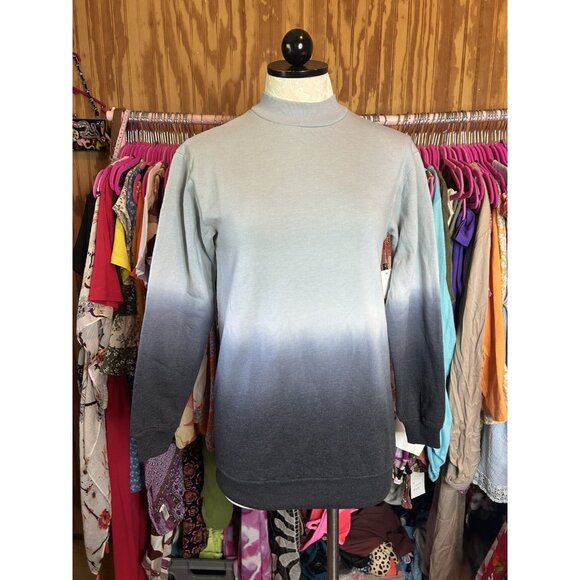 BP Gray Ombre Crewneck Pullover Sweatshirt Knit NWT Sz XXS Oversized - Picture 2 of 10